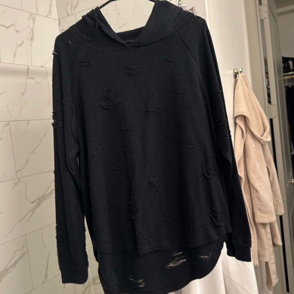 michael lauren distressed hoodie